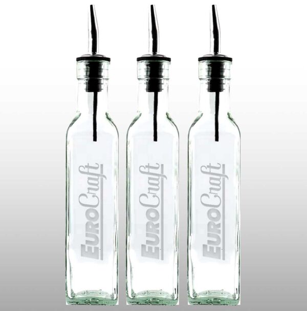 EuroCraft Elixir Bottle with Chrome Plated Pour Spout (3-Pack)